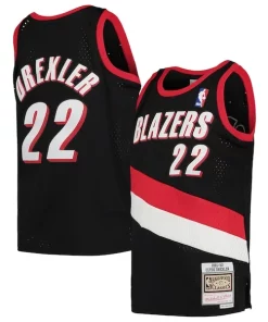 Clyde Bold Drexler Portland Trail Blazers Youth 1991/92 Hardwood Classics Swingman Jersey Black