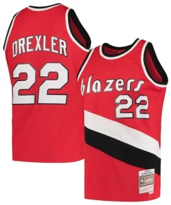 Clyde Drexler Portland Trail Blazers 1983/84 Hardwood Classics Swingman Jersey Red Refiné