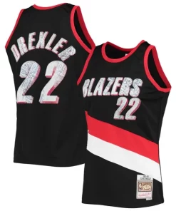 Clyde Drexler Portland Trail Blazers 1991/92 Hardwood Classics NBA 75th Anniversary Diamond Swingman Jersey Collectible Black