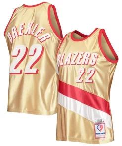 Clyde Drexler Portland Trail Blazers 75th Anniversary 1991/92 Hardwood Magnifique Classics Swingman Jersey Gold