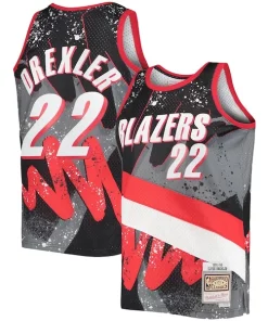 Clyde Drexler Portland Trail Blazers Hardwood Classics 1991/92 Hyper Hoops Swingman Jersey Personalisable Black
