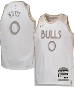 Coby White Chicago Bulls Nike Youth 2024/25 Swingman Player Jersey City Edition White Élégant