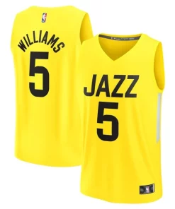Cody Williams Utah Jazz 2024 NBA Draft Stylish Fast Break Player Jersey Icon Edition Yellow