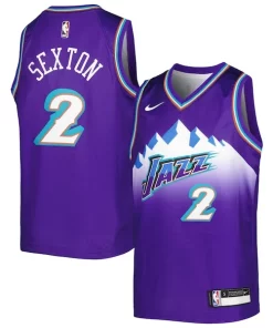 Collin Sexton Élégant Utah Jazz Nike Youth 2022/23 Swingman Jersey City Edition Purple