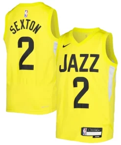 Collin Sexton Utah Jazz Exclusif Nike Youth Swingman Jersey Icon Edition Yellow