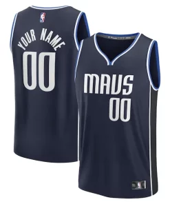 Dallas Mavericks Commémoratif Custom Fast Break Jersey Statement Edition Navy/Blue