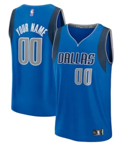 Dallas Mavericks Youth Custom Fast Break Jersey Blue Icon Edition Exquisite
