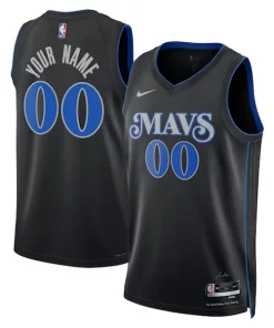 Dallas Mavericks Nike Unisex 2023/24 Custom Swingman Jersey Black Tendance City Edition