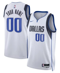 Dallas Mavericks Nike Unisex Swingman Custom Charming Jersey White Association Edition