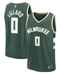 Damian Lillard Milwaukee Bucks Youth Fast Break Replica Incontournable Player Jersey Icon Edition Hunter Green
