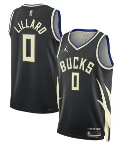 Damian Lillard Milwaukee Bucks Jordan Brand Unisex Swingman Player Jersey Statement Edition Black Premium