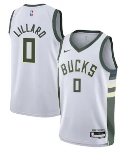 Damian Lillard Milwaukee Bucks Nike Youth Swingman Jersey Association Uniques Edition White