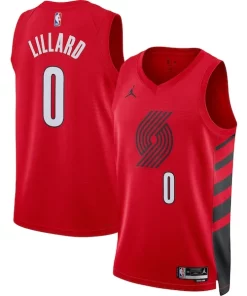 Damian Lillard Portland Trail Blazers Jordan Notable Brand Unisex Swingman Jersey Statement Edition Red