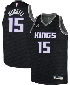 Davion Mitchell Sacramento Kings Jordan Brand Youth Swingman Jersey Statement Edition Collectible Black