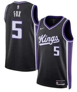 De'Aaron Commémoratif Fox Sacramento Kings Nike Unisex Swingman Jersey Icon Edition Black/White