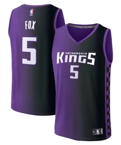 De'Aaron Fox Sacramento Commémoratif Kings Fast Break Replica Player Jersey Statement Edition Purple