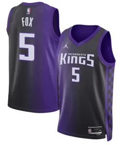 De'Aaron Fox Sacramento Kings Jordan Premium Brand Unisex Swingman Jersey Statement Edition Purple