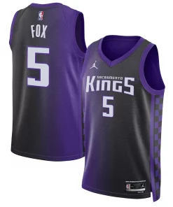 De'Aaron Fox Sacramento Kings Jordan Stylish Brand Unisex Swingman Jersey Statement Edition Purple