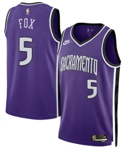 De'Aaron Fox Sacramento Kings Nike Unisex 2024/25 Swingman Jersey Purple Stylish Classic Edition