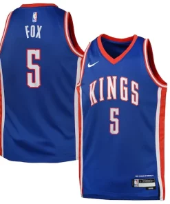 De'Aaron Fox Sacramento Kings Nike Youth 2024/25 Swingman Player Jersey City Edition Blue Refiné