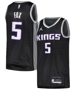 De'Aaron Fox Tendance Sacramento Kings Jordan Brand Swingman Player Jersey Statement Edition Black