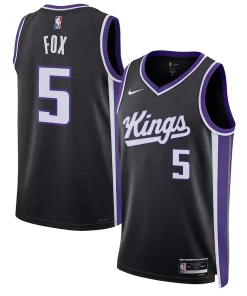 De'Aaron Fox Sacramento Kings Nike Unisex Swingman Jersey Confortable Association Edition Black