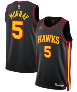 Dejounte Murray Atlanta Hawks Jordan Brand Unisex Swingman Jersey Statement Élégant Edition Black