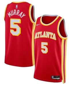 Dejounte Murray Uniques Atlanta Hawks Nike Unisex Swingman Jersey Association Edition Red