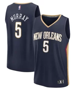 Dejounte Murray New Orleans Pelicans Fast Break Replica Player Jersey Luxueux Icon Edition Navy