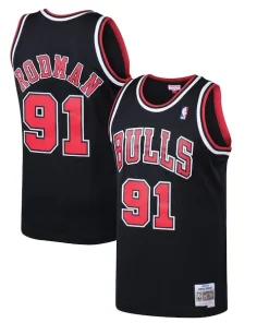 Dennis Rodman Chicago Bulls 1997/98 Collectible Hardwood Classics Swingman Jersey Black