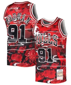 Dennis Rodman Chicago Bulls 1997/98 Hardwood Classics Lunar New Year Swingman Jersey Personalisable Red