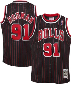 Dennis Rodman Chicago Bulls Youth 1995/96 Hardwood Classics Swingman Distingué Jersey Black