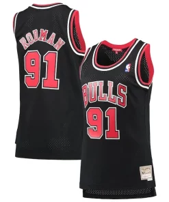 Dennis Rodman Incontournable Chicago Bulls Women's Hardwood Classics Swingman Jersey Black