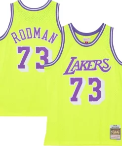 Dennis Rodman Los Angeles Lakers Hardwood Sophistiqué Classics 1998/99 Tropical Swingman Jersey Neon Yellow