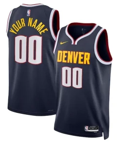 Denver Nuggets Nike Unisex Swingman Exceptionnel Custom Jersey Navy Icon Edition