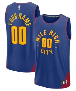 Denver Nuggets Sophistiqué Fast Break Custom Jersey Statement Edition Blue/Navy