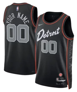 Detroit Pistons Nike Unisex 2023/24 Custom Swingman Jersey Black Gracieux City Edition