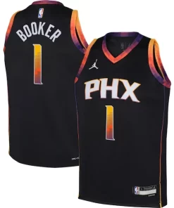 Devin Booker Phoenix Suns Dashing Jordan Brand Youth Swingman Jersey Statement Edition Black