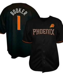 Devin Booker Phoenix Suns Profile Big & Tall Name & Number Button Up Jersey Authentique Black