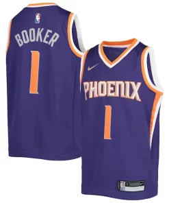 Devin Élégant Booker Phoenix Suns Nike Youth 2021/22 Diamond Swingman Jersey Icon Edition Purple