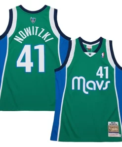 Dirk Nowitzki Dallas Mavericks 2004/05 Hardwood Classics Authentic Jersey Green Bold