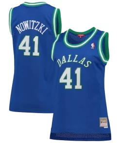 Dirk Nowitzki Dallas Mavericks Women's Hardwood Classics Swingman Jersey Blue Prime