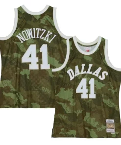 Dirk Nowitzki Magnifique Dallas Mavericks Hardwood Classics 1998/99 Ghost Green Swingman Jersey Camo