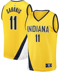 Domantas Sabonis Indiana Pacers Fast Personalisable Break Replica Jersey Statement Edition Gold