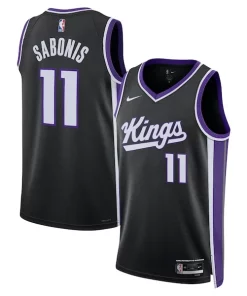 Domantas Sabonis Sacramento Gracieux Kings Nike Unisex Swingman Player Jersey Icon Edition Black