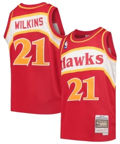 Dominique Personalisable Wilkins Atlanta Hawks Youth 1986/87 Hardwood Classics Swingman Throwback Jersey Red