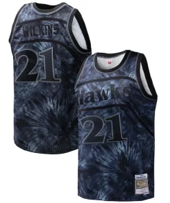 Dominique Wilkins Atlanta Hawks Hardwood Classics 1986/87 Captivant Tie Dye Swingman Jersey Black