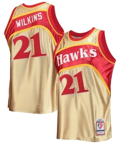 Dominique Wilkins Atlanta Hawks Tendance 75th Anniversary 1986/87 Hardwood Classics Swingman Jersey Gold
