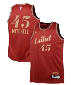 Donovan Mitchell Cleveland Cavaliers Nike Youth Swingman Prime Replica Jersey City Edition Wine