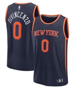 Donte DiVincenzo New York Knicks Fast Break Replica Player Jersey Statement Edition Moderne Navy
